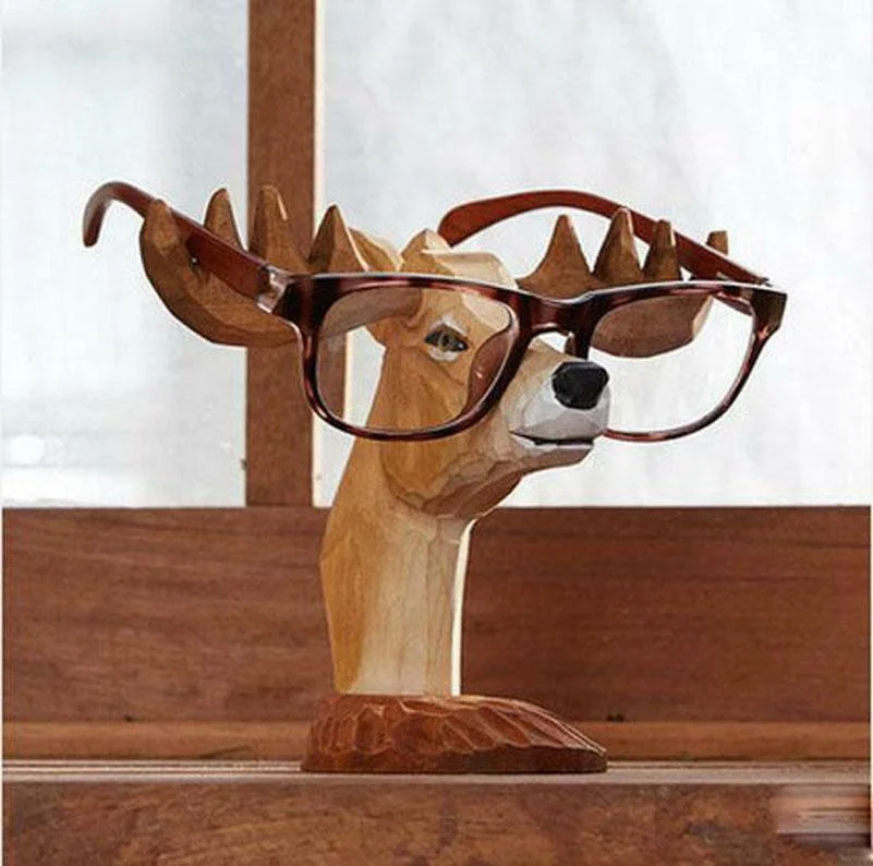Nose Statue Eyeglass Holder Wood Color Nose Sunglasses Spectacle Display Stand 4