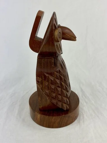 Wooden Owl Carved Eyeglasses Holder Matr Boomie New With Tag. EB20 3